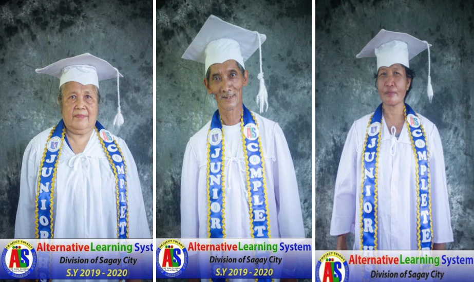 Larawan ng mga lolo at lola na nakapagtapos sa ng pag-aaral sa kabila
